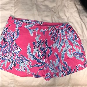 Pink and coral lily Pulitzer shorts